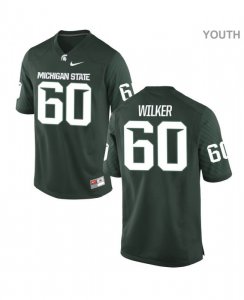 Youth Michigan State Spartans NCAA #67 Bryce Wilker Green Authentic Nike Stitched College Football Jersey PU32W51JI